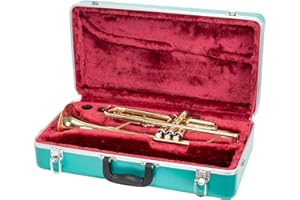 Crossrock Bb Trumpet Case | ABS Molded Hardshell with Security Lock, Metal Feet, and Detachable Strap-Mint Blue (CRA862TRMB)