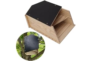 LUQEEG Bat Houses for Outdoors - Double Chamber Wooden Large Bat Box Kit, Weatherproof Bat Box Shelter for Outdoor Garden Patio Yard