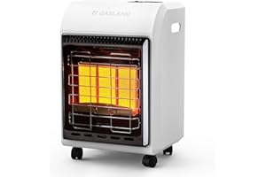 GASLAND MHA18W Propane Radiant heater,18,000 BTU Warm Area up to 450 sq.ft, Portable LP Gas Heater for Garages, Ultra Quiet Propane Heater with LP Regulator Hose (White)
