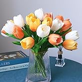 Buart Autumng-Colors Tulip Flowers Artificial Luxury Big Tulip Valentine's Day Mother's Day Easter Home Kitchen Wedding Decorations(11pcs)