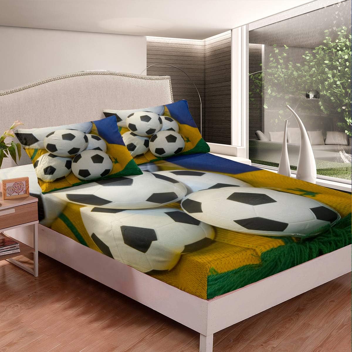 Loussiesd American Football Bedding Set 2pcs for Kids Boys