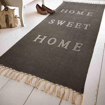Teppich Home Sweet Home Baumwolle 70 X 200 Cm Amazon De