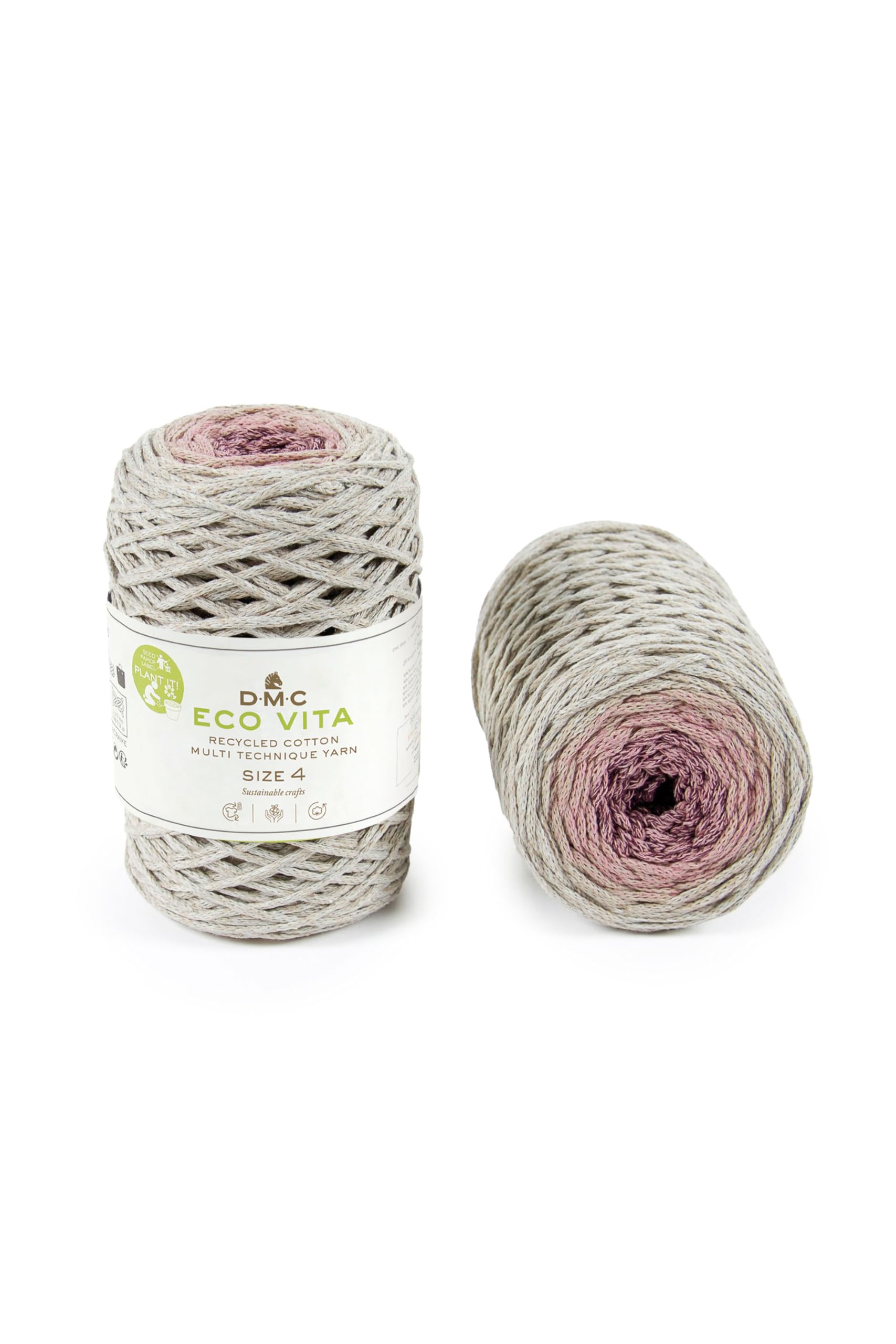 DMC Nova Vita 4, Multico Colours, Pink Crochet Knitting Macrame Yarn, 250g