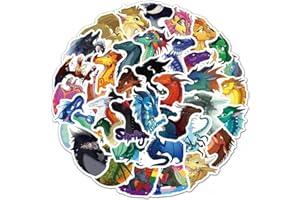 Wings of Fire Dragon Stickers, 50 Pieces, for Scrapbook, Laptop, Water Bottle, Phone Case and DIY Crafts