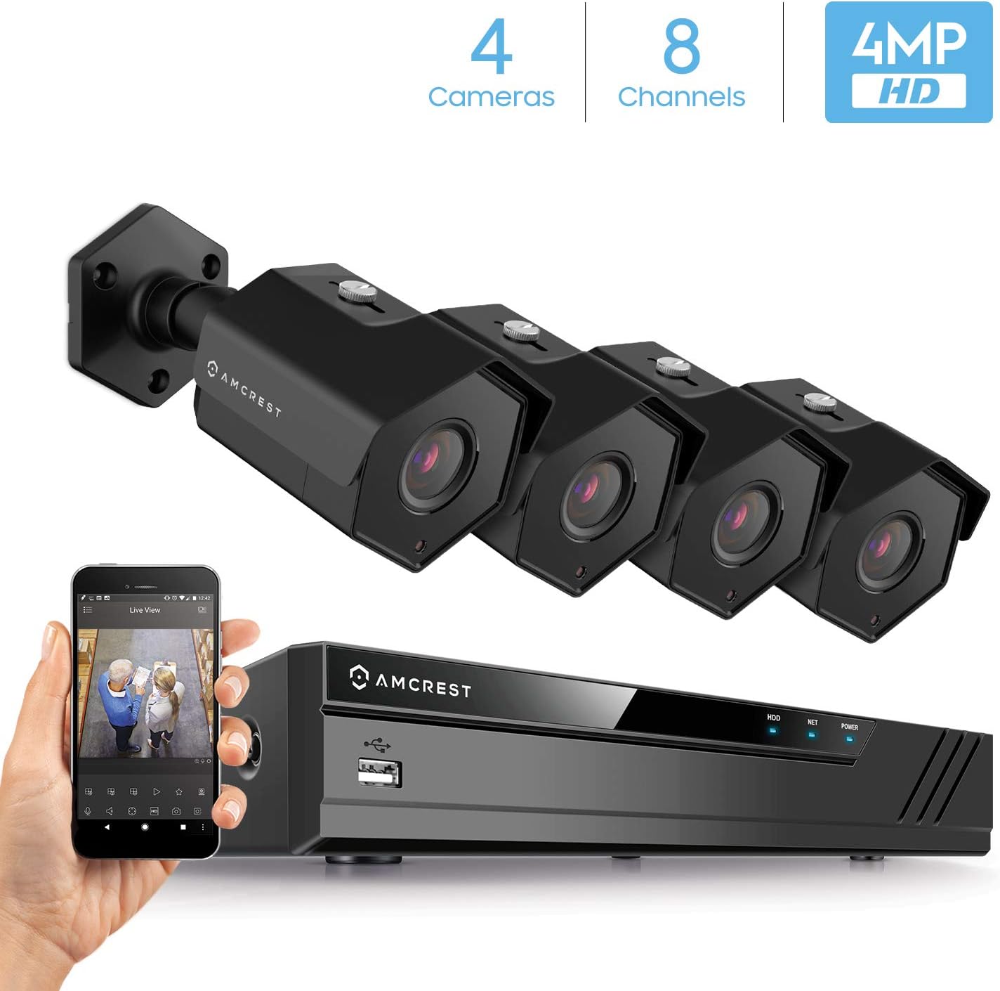 Amcrest Ultra HD 4MP Video Security System (AMNV40M8-4B-B)