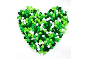 LAWIE 500 PCS 2cm 0.8 Inch Christmas Rainbow Colored Large Pom Poms Arts and Crafts Party Craft Pom Pom Balls Ornaments Pompoms for Crafts DIY Puff Balls Pompom Maker Bulk Ornaments Decorative Accessories
