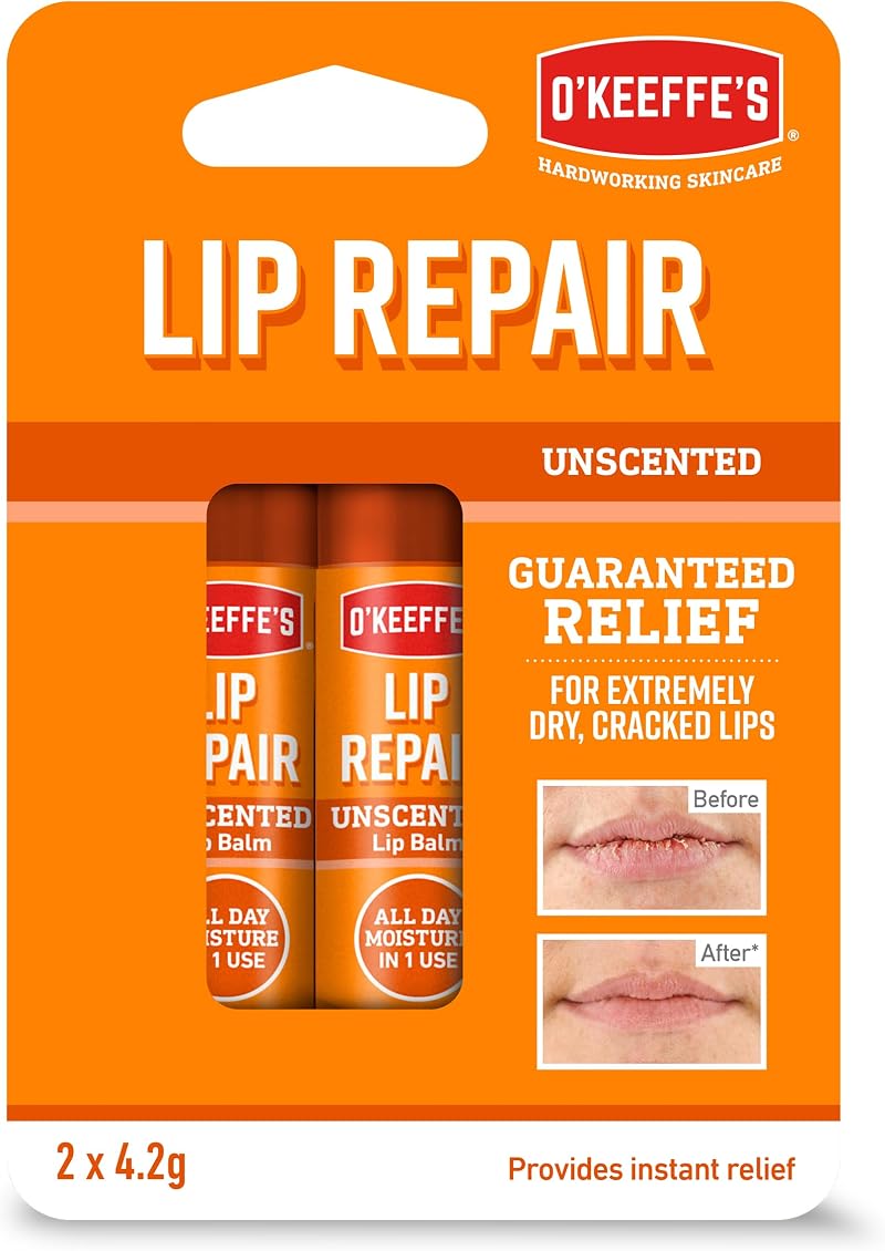 O'Keeffe's Lip Repair Unscented Lip Balm Twin Pack 2 x 4.2 g