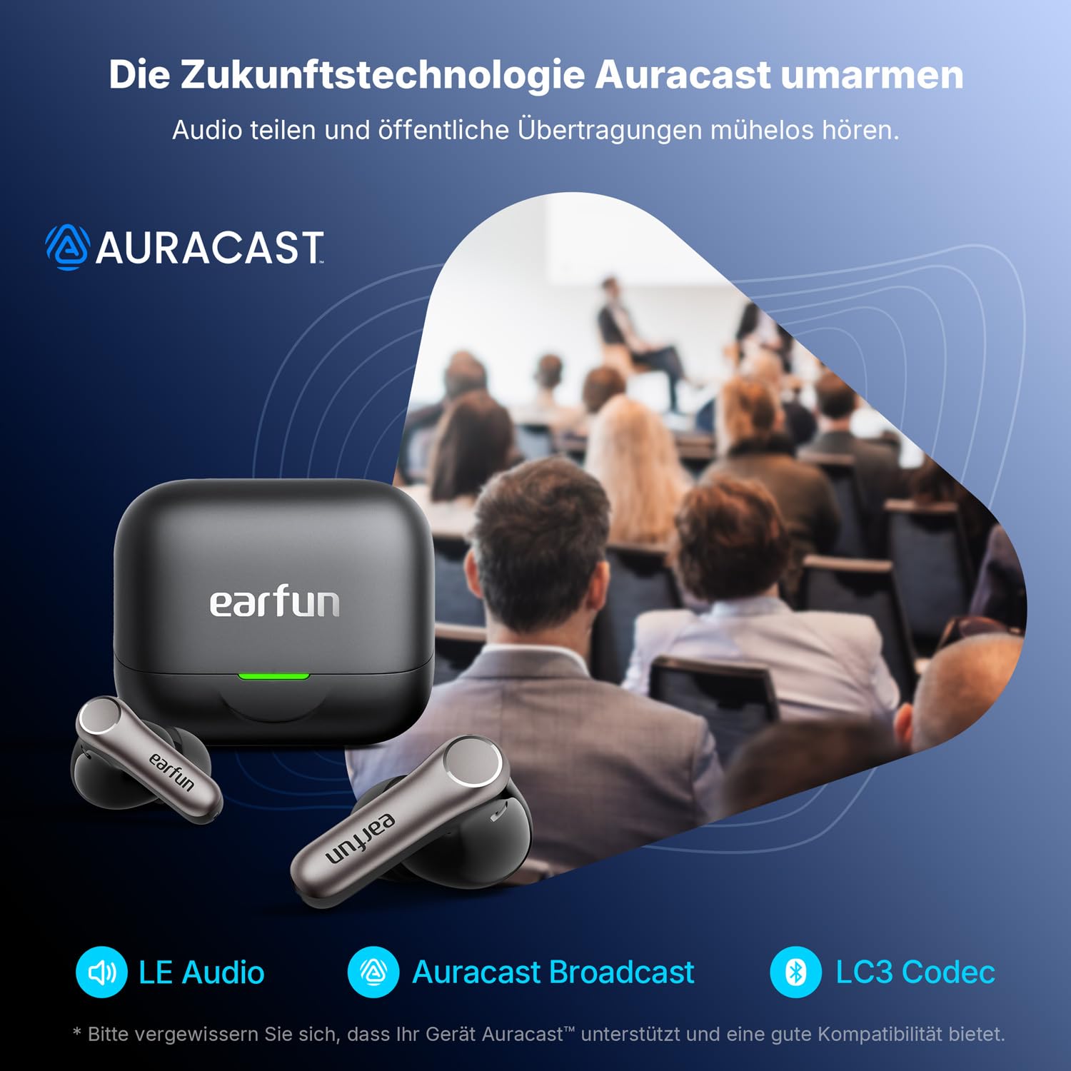 EarFun Air Pro 4+ Bluetooth Kopfhörer mit Noise Cancelling, Hybrid-Treibersystem, Hi-Res Audio, aptX Lossless, LDAC, 6 Mik. KI Anrufe, 54 Std. Akku, Multipoint, Trageerkennung, IP55, Bluetooth 6.0 9