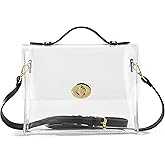 Clear Bag with Turn Lock Closure Women's Cross Body Handbags Stadium Approved