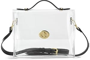 HOXIS Clear Bag with Turn Lock Closure Women's Cross Body Handbags Stadium Approved
