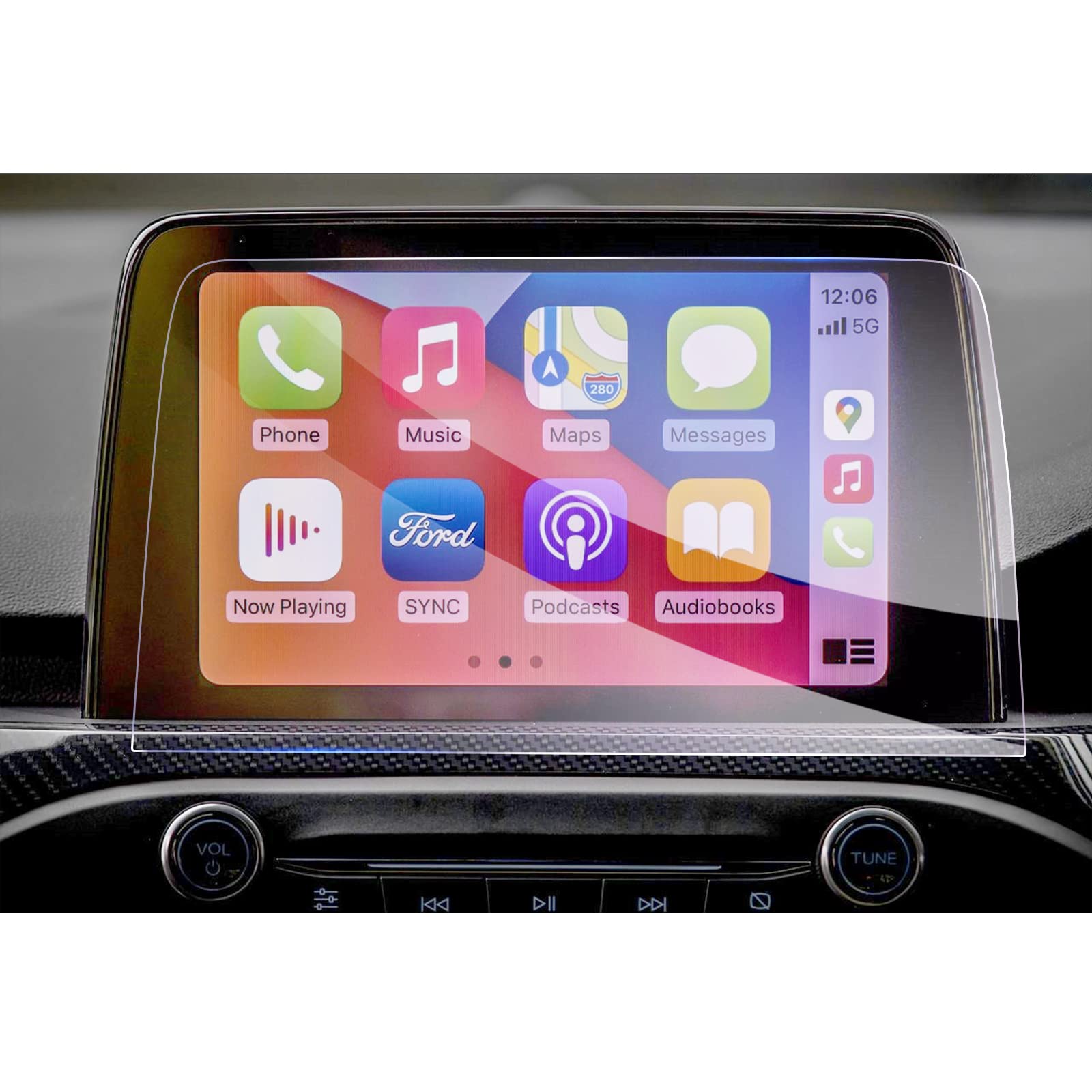 GAFAT Fo-rd Transit Connect Tourneo Custom 2018-2022 8 Inch Navigation Screen Protector, 8 Inch Glass Screen Protector Compatible with Ford Transit SYNC 3, 9H Anti-Scratch