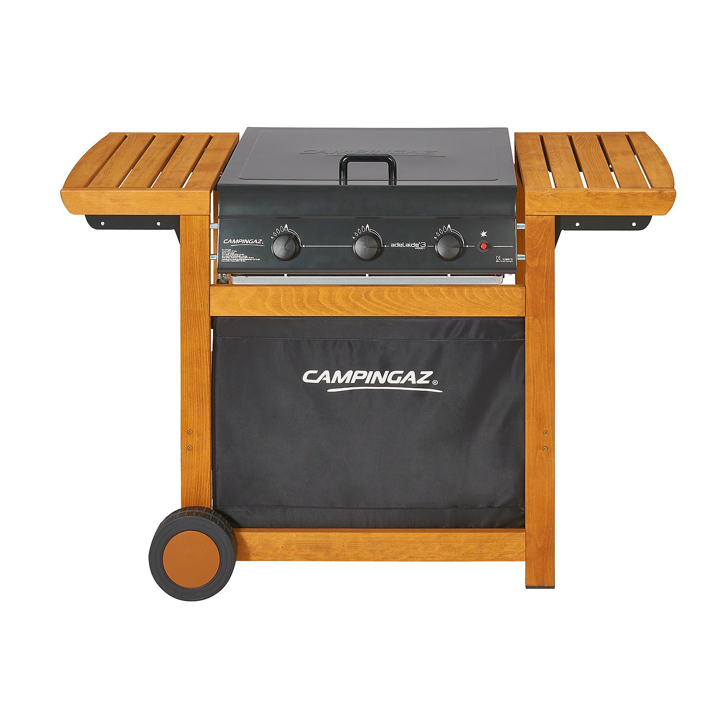Campingaz Gas BBQ Adelaide 3 Woody, 3 Burner Gas Barbecue Grill, 14kW