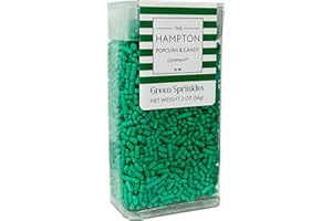 Bright Green Sprinkles Jimmies 2 oz, Sprinkles For Cake Decorating, Baking, Ice Cream & More, The Hampton Candy Company