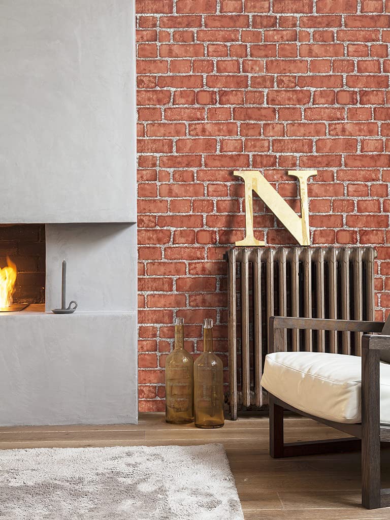 Cohoo Home Red Brick Wallpaper Peel And Stick Contact Paper 18inW ...