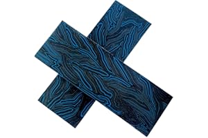 RECHERE 2pcs Knife Handle Scale Slabs Grips G10 Damascus Pattern Black Blue Knives Sword Gun Making Material 130X43X8mm
