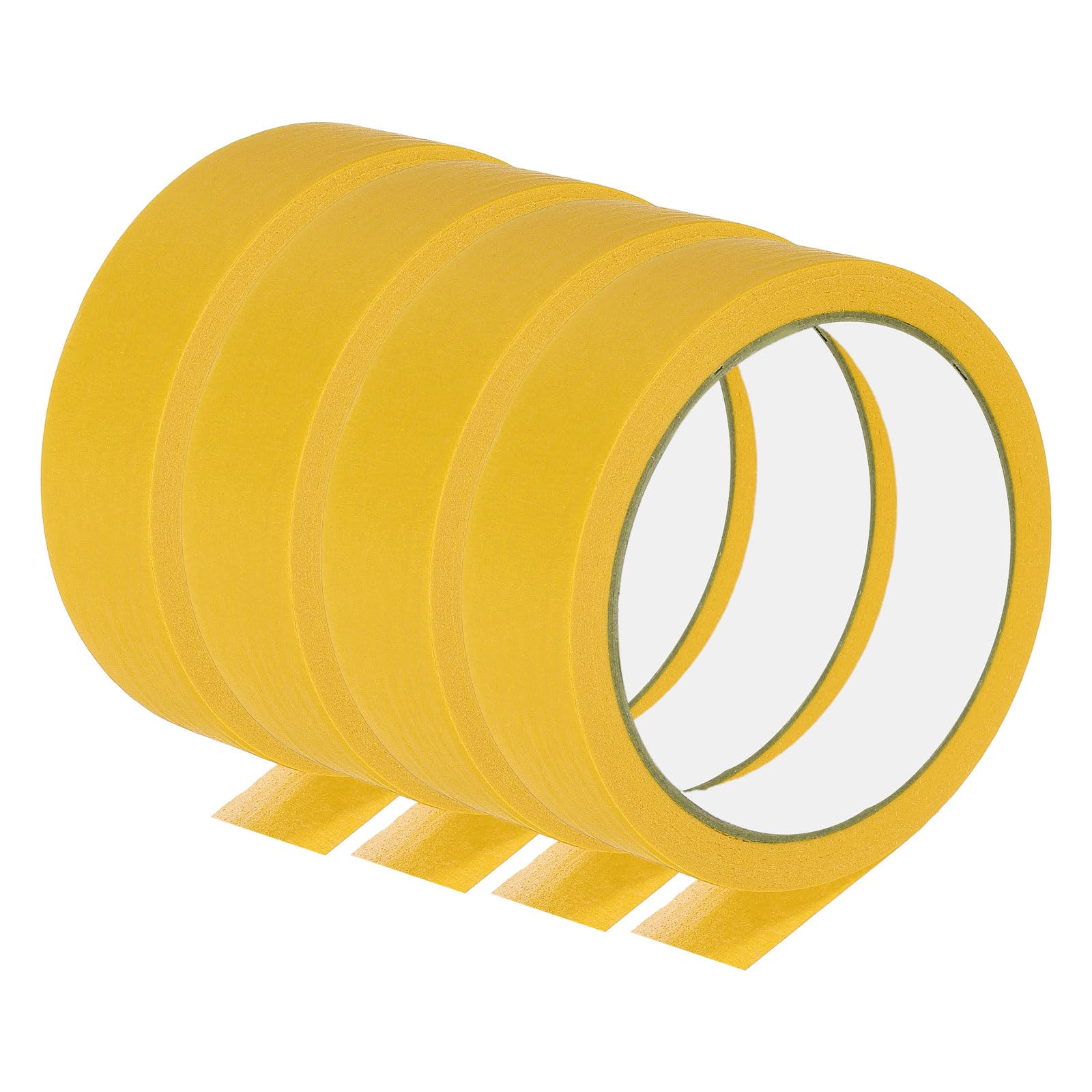 PATIKIL Masking Tape 1 Inch Wide, 4 Roll 22 Yard Painters Tape Bulk No Residue Craft Tape for Wall Painting Labeling Car Painting Home DIY Flower Crafts Decoration, Yellow