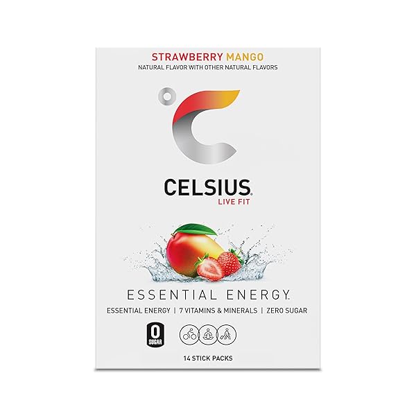 CELSIUS ON THE GO STRAWBERRY MANGO, SUGAR FREE ENERGY DRINK MIX (14 STICKS PER PACK)