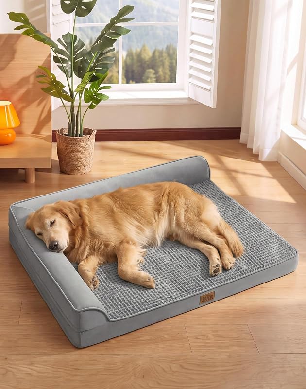 Cama Ortopédica Extra Grande para Cães, XL 112x81x18cm Cinzento