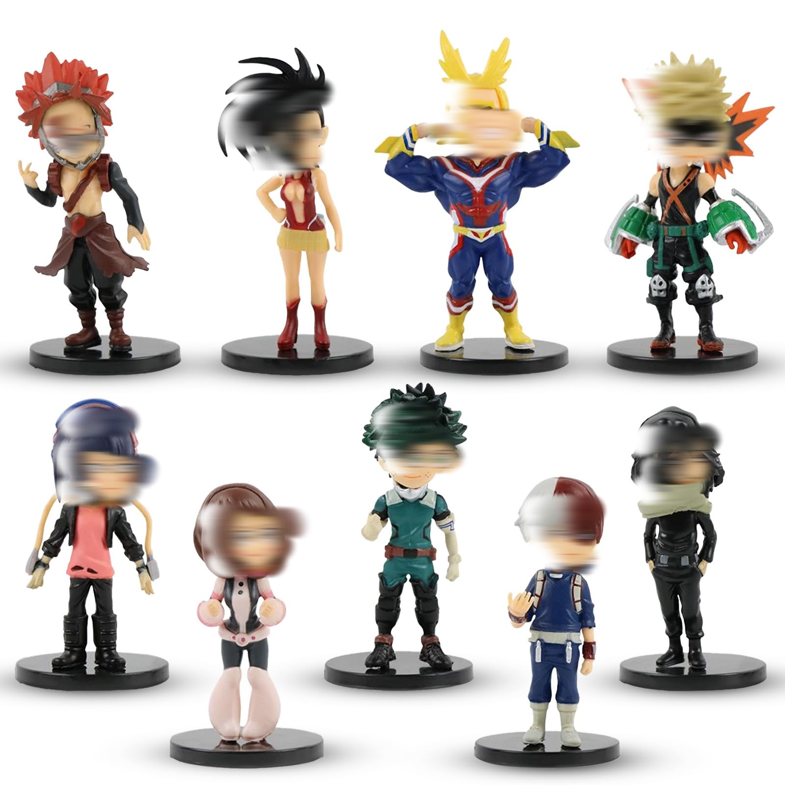 Heartsking 9 Pcs Anime Action Figures, Hero Figures Cake Toppers Toys Figure Set Cake Decorations Party Decorations Birthday, Collection Model for Fans Boys Girls Children