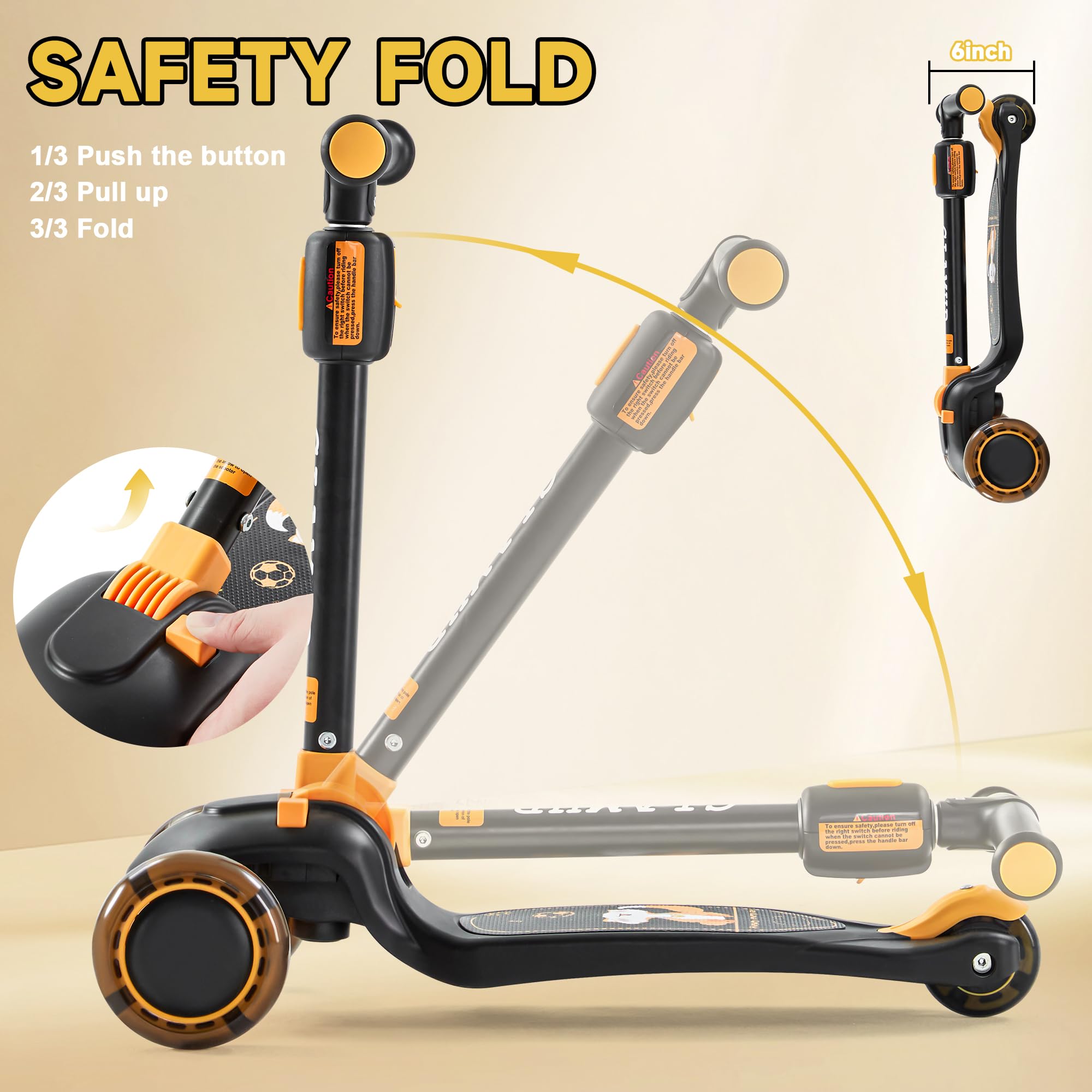 Kick Scooter Adjustable Height Adjustable Handlebar，Kids Scooter 3 Wheel with LED Lights，Suitable Kids Ages 2，Ages 6，Ages 8，Extra Wide Deck for Boys and Girls
