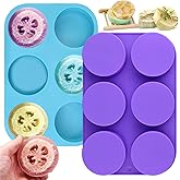 Moukiween Big Round Silicone Soap Molds, 3'' Cylinder Silicone Mold for Loofah Soap Making, Shower Steamer, Bath Bombs, Lotio
