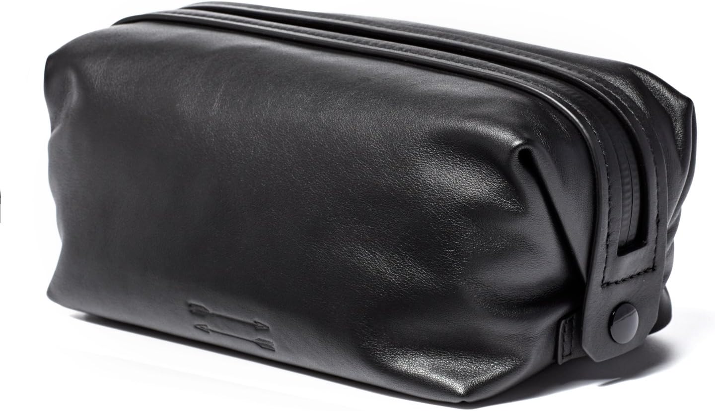 Uri Minkoff Soft Napa Leather Simple Toiletries Kit, Black