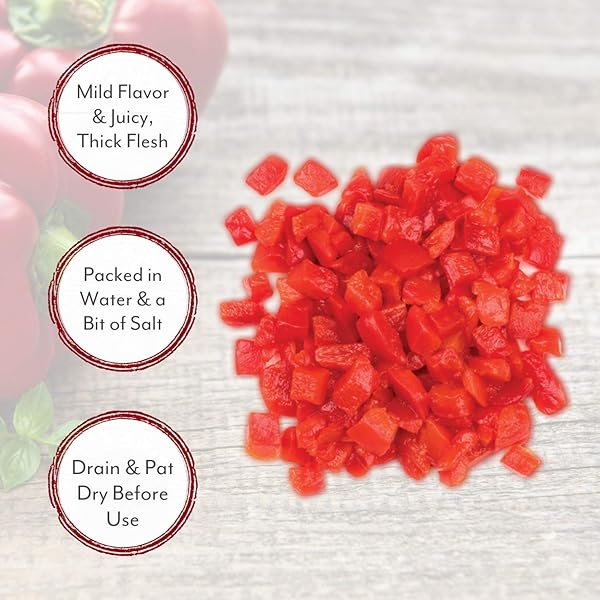 ROLAND DICED RED PIMIENTO PEPPERS, SPECIALTY IMPORTED FOOD, 28-OUNCE CAN ( 6 COUNT) – PACKAGING MAY VARY