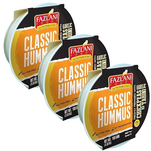 Fazlani Foods Ready to Eat Classic Hummus Shelf Stable & Gluten Free
