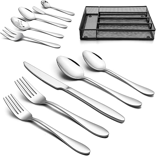 Amazon Com Lianyu 25 Piece Silverware Set With Utensil Drawer