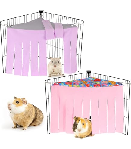 Haull 4-Pack Waterproof Guinea Pig Bedding Mats – Reversible Plush Cage Liners, 13x18.5in, Cute Star Pattern
