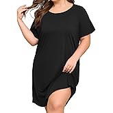COOTRY Plus Size Nightgowns for Women Moo Moos Short Sleeve Sleep Dress Soft Night Shirts Lounge Sleepwear Nightdress