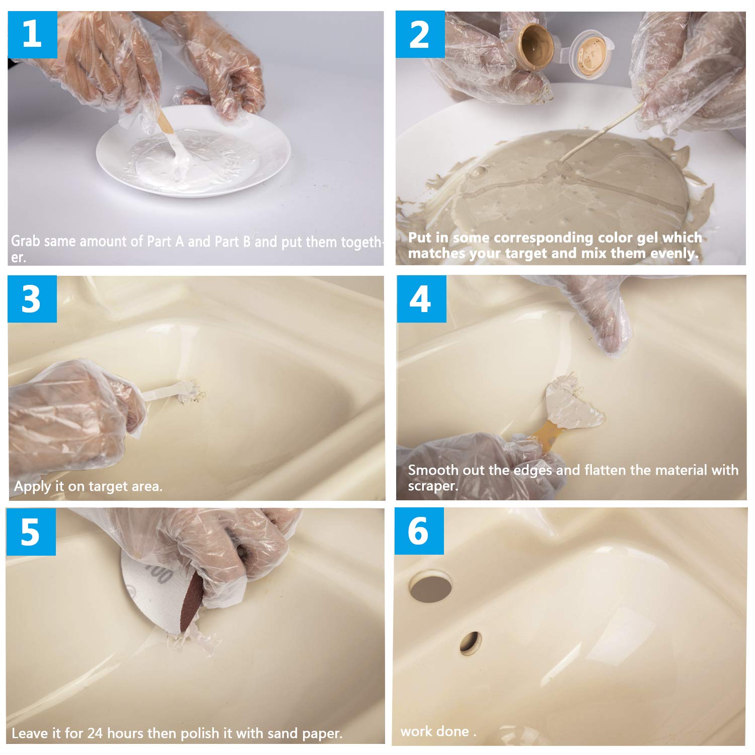 Tub, Tile and Shower Repair Kit (Color Match), 3.7oz Fiberglass Repair