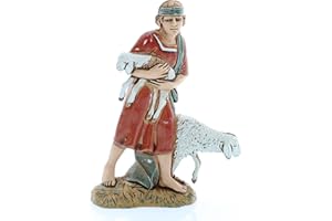 Moranduzzo Good Shepherd for Nativity Scene of 4 Inch Scale 1:20 - Unbreakable Nativity Figures - Arabic Style, Hand-Finished Painting, Official Product, Made in Italy, Sculptor M. Landi