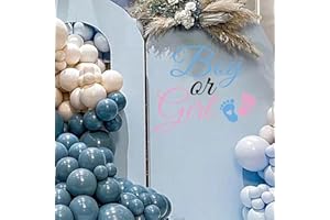 SANDOO Boy or Girl Sign Decal for Balloon Arch - Gender Reveal Decorations, Neutral Peel and Stick Stickers for Backdrop, Oh Baby Decal, Baby Shower Party Supplies