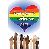 Everyone is Welcome Here Poster, Diversity Poster for Classroom, Pride Multicultural Equality, Inspirational Poster, School C