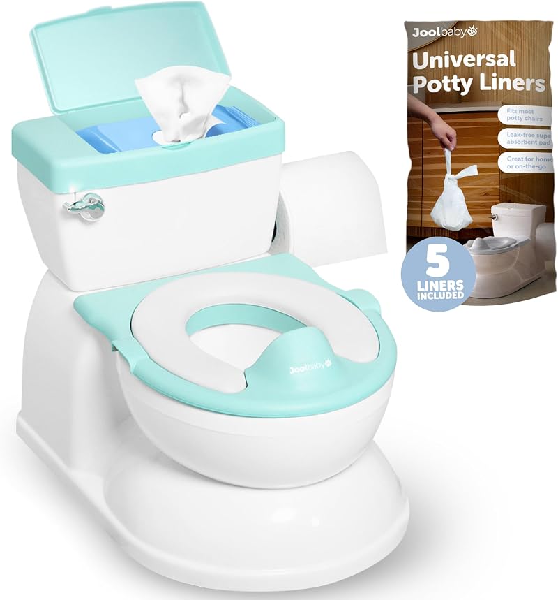 Jool Baby Real Feel Potty with Wipes Storage Transition Seat Aqua