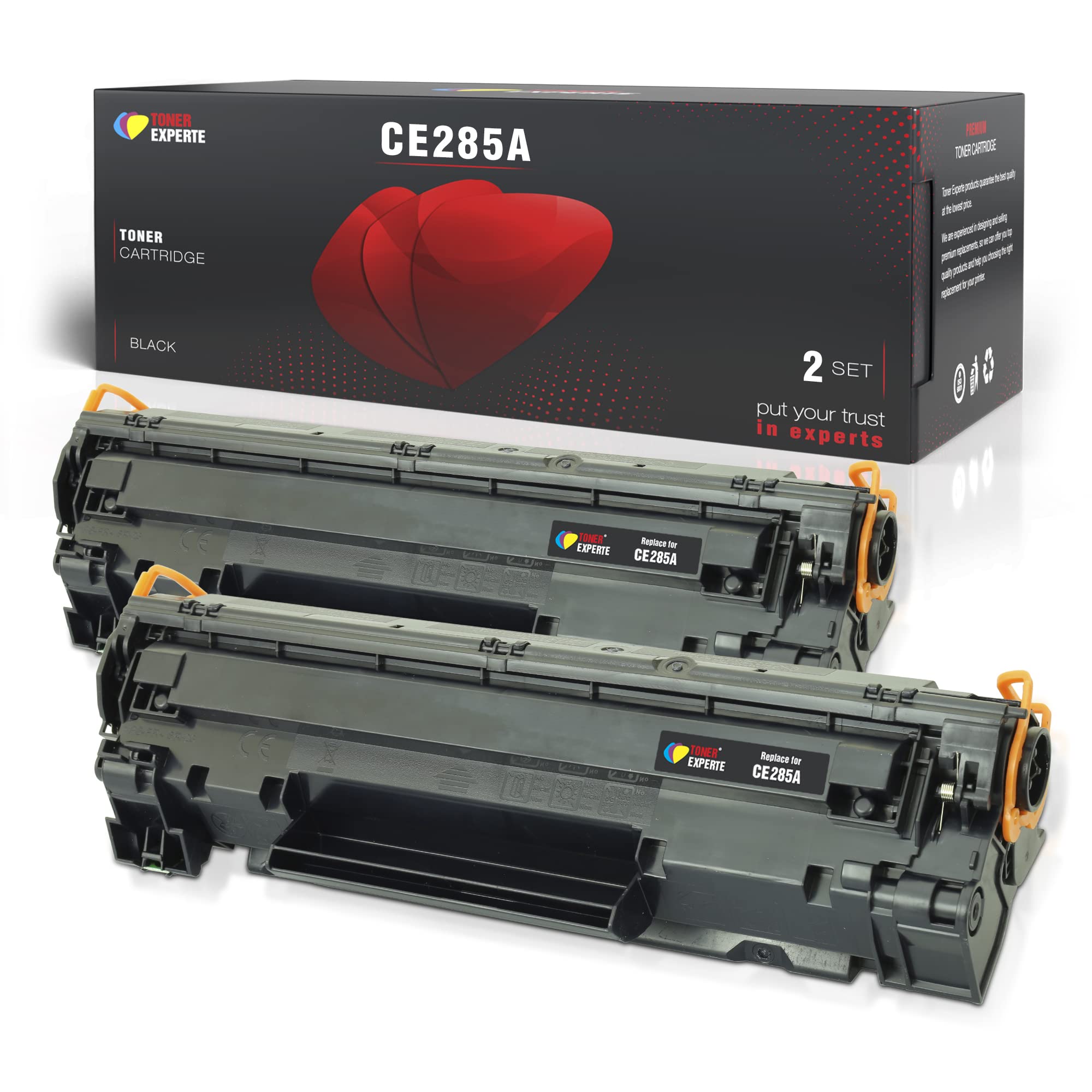 TONER EXPERTE Compatible HP 85A Black Toner Cartridge Replacement for CE285A for ​Laserjet Pro ​​P1100​ ​P1102w​ ​P1102​ ​​M1132​ ​​​M1210 M1212nf​ Canon i-Sensys MF3010 Printer 2-Pack