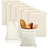 6 Pcs Reusable Cotton Washable Bags, 16 x 12 Inch Biodegradable Muslin Bag with Drawstrings, Large Linen Bag for Storage, Shopping