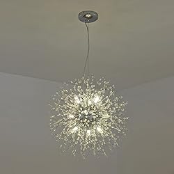 Modern Crystal Chandeliers Firework, 9-Light Chrome