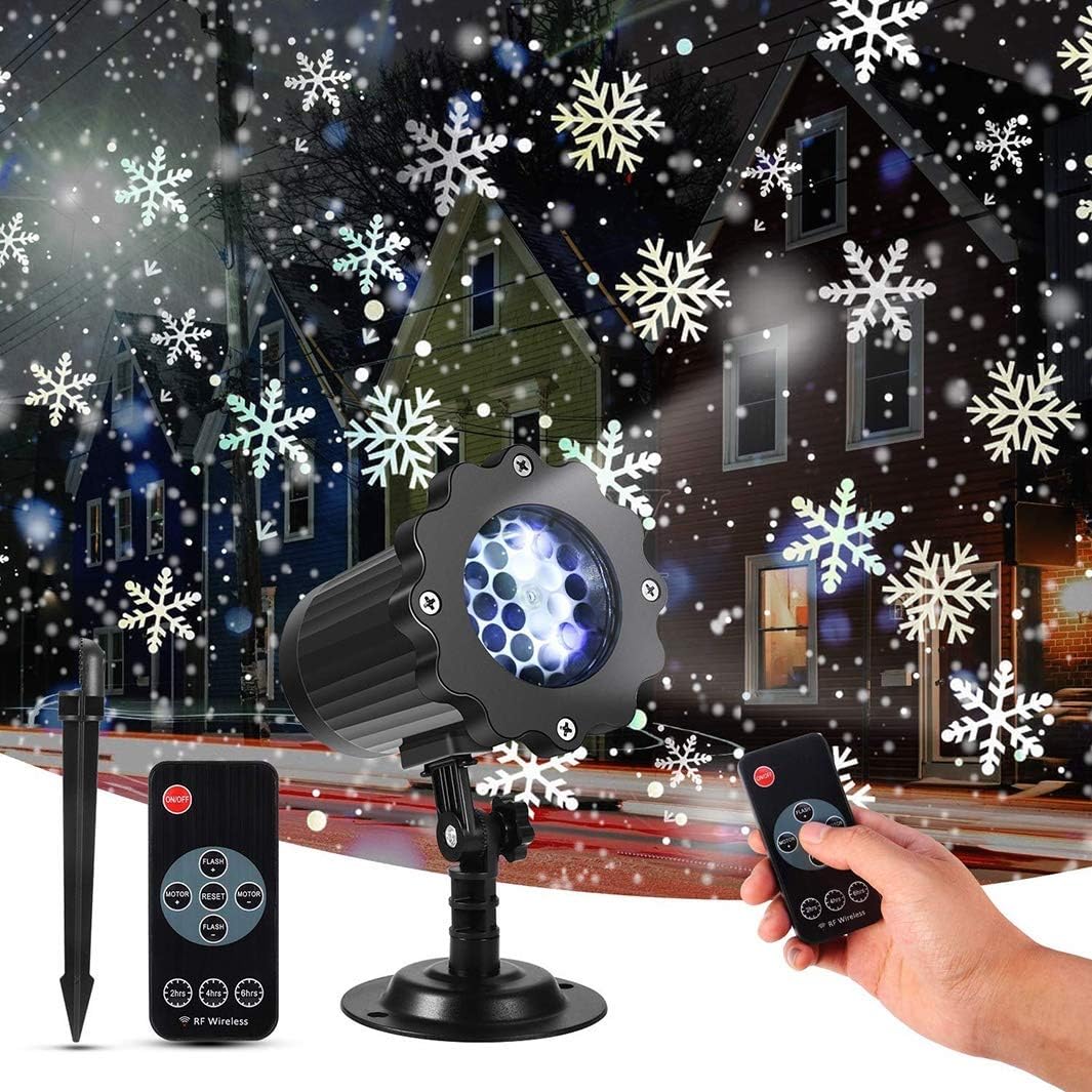 Amazon.co.jp： 雪の結晶クリスマスプロジェクターライト、ホームガーデンウェディングパーティーの装飾のためのリモートコントロール