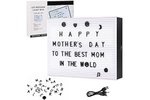 ANKDD Light Up Letter Board Sign with Changeable Letters - Gifts for Mom Daughter Christian- A4 Custom LED Message Board with 200 Pre-Cut Letters for Home Decor Mother Day Birthday Valentine Day Gifts
