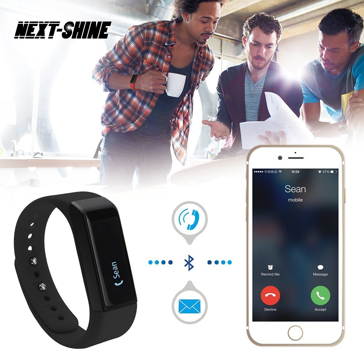 Fitness Activity Tracker Smart Bracelet Next-shine Waterproof Sport Wireless Wristband Pedometer Watch