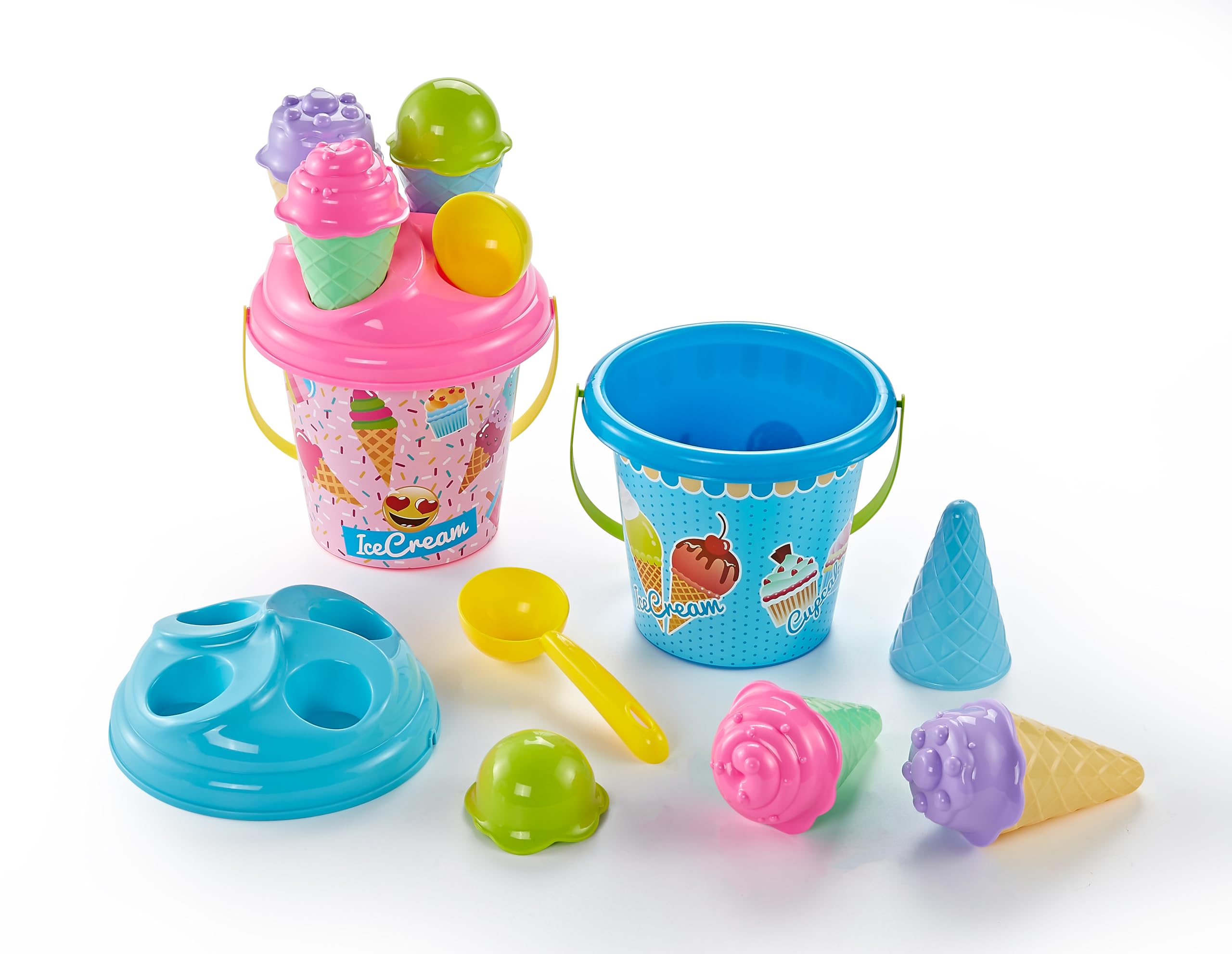 Photo 1 of Reflygen Ice Cream Sand Toys for Kids,9-Inch Sand Pail and Ice Cream Sand Toy Set,Sandbox Toys for Toddlers 3-5 Beach Toys (Pink)