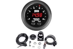 ZHSYMX Universal Digital Wideband Air/Fuel Ratio AFR Gauge - 2-1/16"(52mm) - Wideband UEGO AFR O2 Oxygen Sensor Controller Ga