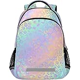 ALAZA Rainbow Leopard Print Cheetah Backpack Purse for Girls Boys Kids Women Personalized Laptop Notebook Tablet School Bag Stylish Casual Daypack, 13 14 15.6 inch