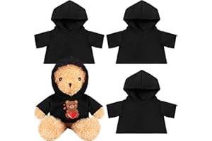 Litherr S 3 Pcs Sublimation Shirt Fit 14-18 Inch Stuffed Bear Blank Stuffed Bear Clothes Plush Bear T Shirts for DIY Make Unique Stuffed Doll Clothes