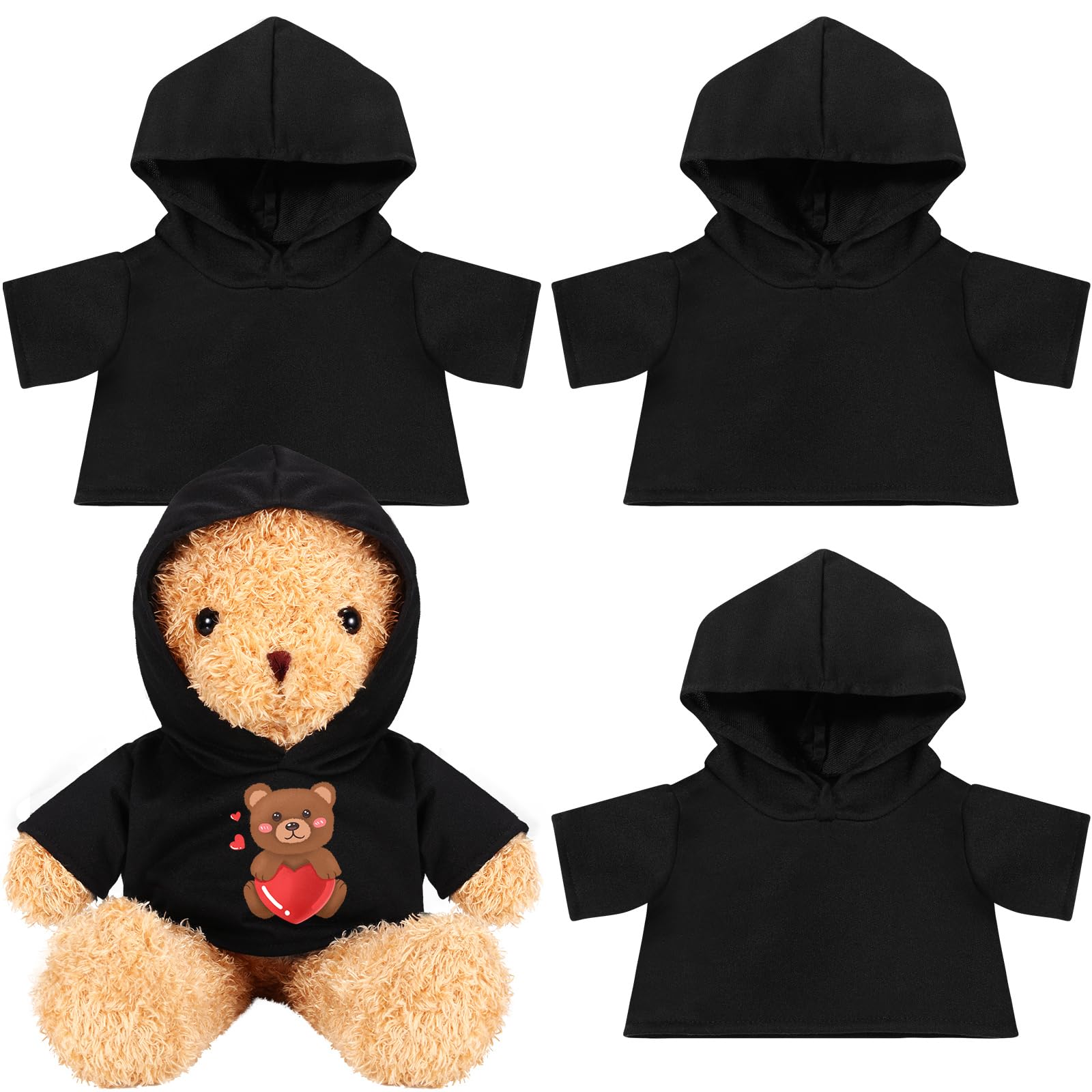 Photo 1 of Litherr S 3 Pcs Sublimation Shirt Fit 14-18 Inch Stuffed Bear Blank Stuffed Bear Clothes Plush Bear T Shirts for DIY Make Unique Stuffed Doll Clothes
