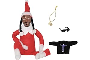 KEGOZ Poupée elfe rouge, jouet hip-hop en peluche de 30,5 cm pour décoration d'étagère, comprend un t-shirt supplémentaire, d