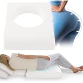 HOMBYS BBL Pillow After Surgery for Sleeping,High Density Foam Butt Pillow,Brazilian Butt Lift Pillow Post Surgery Recovery for Sleeping,BBL Chair with Hole (White)