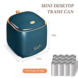 PANDENNER Mini Countertop Trash Can with 10 Rolls